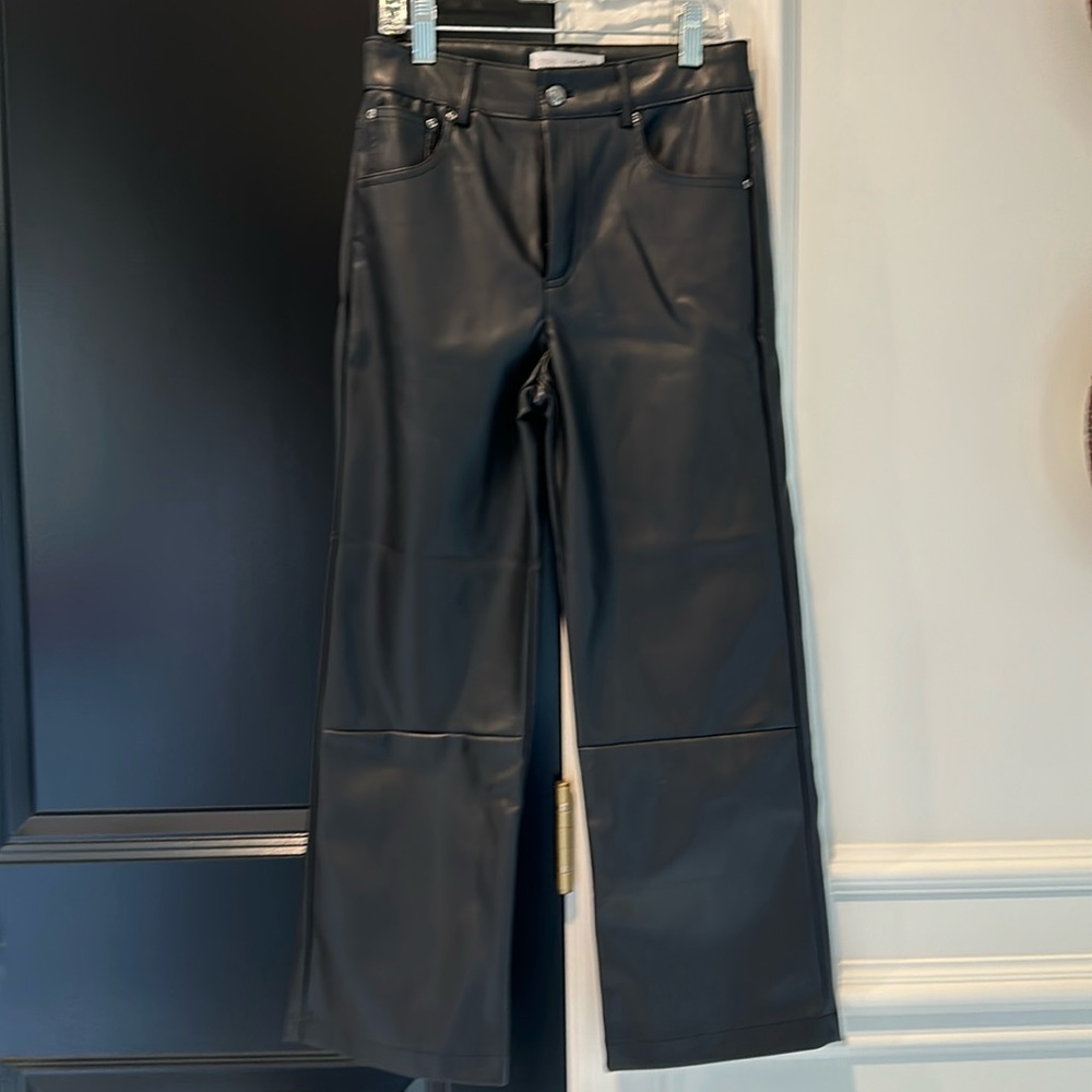 New Zara Girls Black Leather Pants